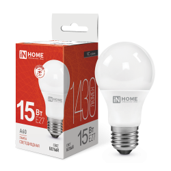 Лампа светодиодная LED-A60-VC 15Вт грушевидная 4000К нейтр. бел. E27 1430лм 230В IN HOME